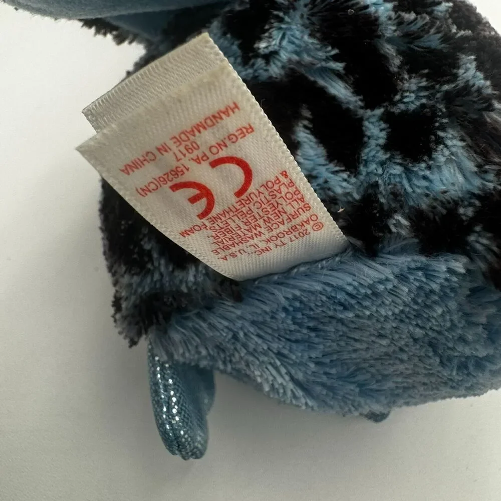 TY Beanie Boos Yago Blue & Black Owl 6” Plush Retired Fall Bird‎ big eyes